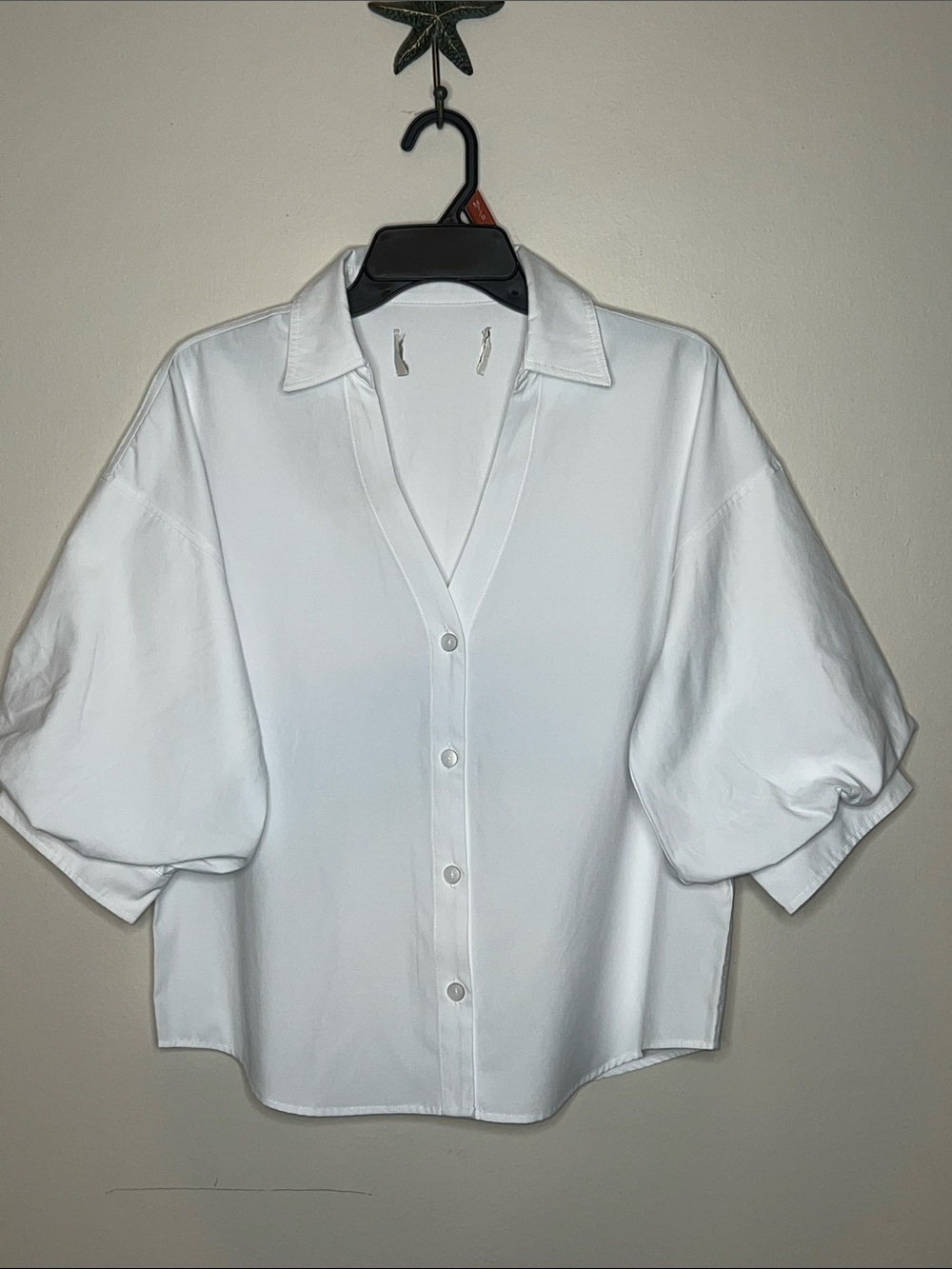 NEW Brochu Walker Kate Shirt Salt White Button Down Balloon Sleeve Blouse - Picture 6 of 16